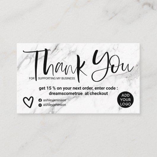 Chic Order danke für das Script Visitenkarte (Vorderseite)