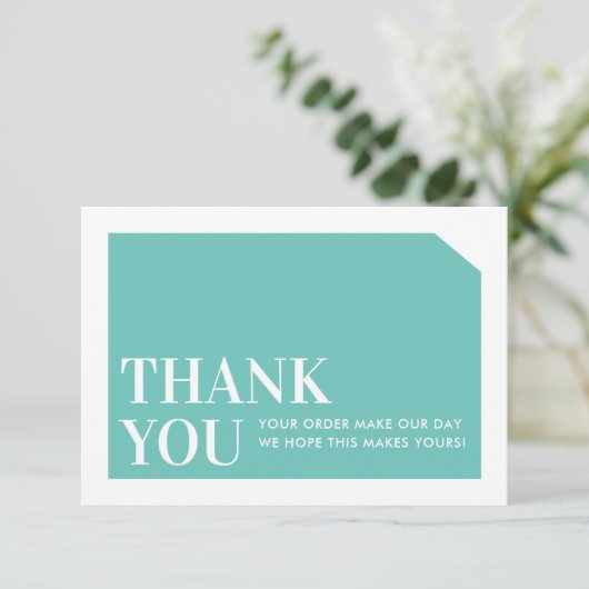 CHIC ORDER INSERT Geschäft danke Ihnen Minze grün (Stehend Vorderseite)