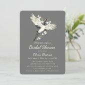 Chic Oriental Crane Brautparty Einladung (Stehend Vorderseite)