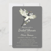 Chic Oriental Crane Brautparty Einladung (Vorderseite)