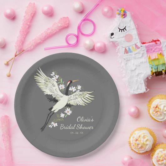 Chic Oriental Crane Brautparty Pappteller (Party)