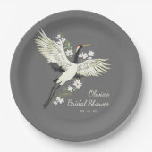 Chic Oriental Crane Brautparty Pappteller (Vorderseite)