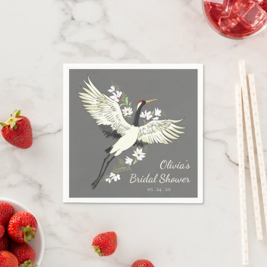 Chic Oriental Crane Brautparty Serviette (Beispiel)