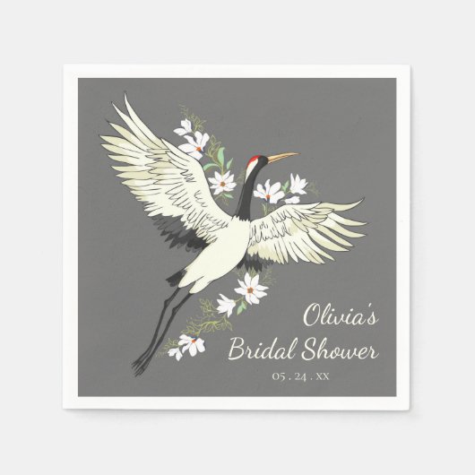 Chic Oriental Crane Brautparty Serviette (Vorderseite)