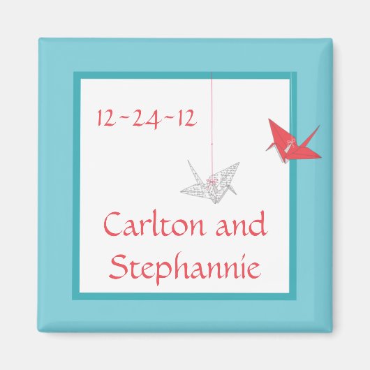 Chic Origami Birds Gastgeschenk Hochzeit Magnet (Vorne)