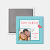 Chic Origami Birds Wedding Magnet (Vorderseite/Rückseite)