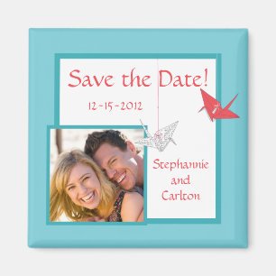 Chic Origami Birds Wedding Magnet