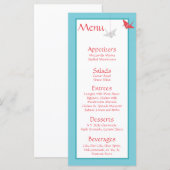 Chic Origami Birds Wedding Menu Menükarte (Vorne/Hinten)