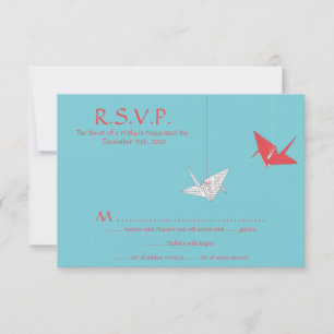 Chic Origami Birds Wedding RSVP Card Einladung