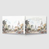 Chic Orlando Florida Skyline Hochzeit der Wasserfa Gästebuch (Voll)