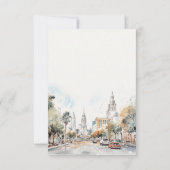 Chic Orlando Florida Skyline Hochzeit der Wasserfa RSVP Karte (Rückseite)