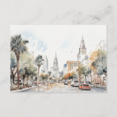 Chic Orlando Florida Skyline Hochzeitsempfang Begleitkarte (Rückseite)