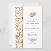 Chic Ornate Floral Gold Islamic Wedding Einladung (Vorderseite)