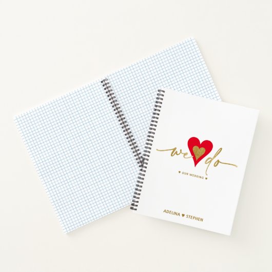 Chic Our Wedding Plans Wedding Journal Gold Script Notizblock (Innenseite)