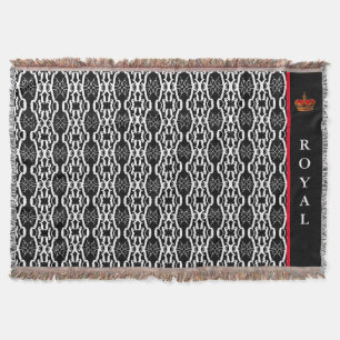 Chic oval geometrisches Muster in Schwarz und Weiß Decke