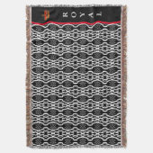 Chic oval geometrisches Muster in Schwarz & Weiß Decke (Vorderseite Vertikal)