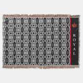 Chic oval geometrisches Muster in Schwarz & Weiß Decke (Vorderseite)