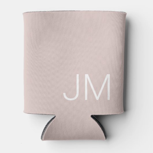 Chic Oversified Monogram Initials Blush Pink Dosenkühler (Vorderseite)