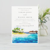 Chic Overwater Villa Seascape Beach Paare Dusche Einladung (Stehend Vorderseite)