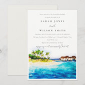 Chic Overwater Villa Seascape Beach Paare Dusche Einladung (Vorne/Hinten)