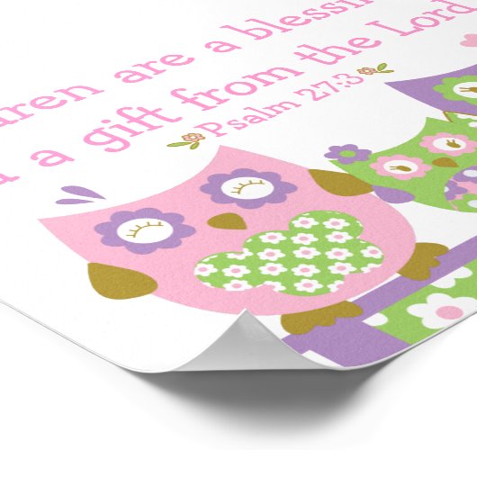 Chic Owls Christlich Bible Verse Poster (Ecke)