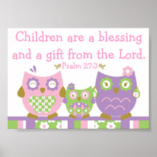 Chic Owls Christlich Bible Verse Poster