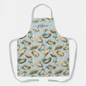 Chic oysters pattern script name apron schürze (Vorderseite)