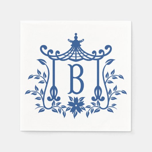 Chic Pagoda Monogram B Napkins Serviette (Vorderseite)