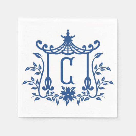 Chic Pagoda Monogram C Napkins Serviette (Vorderseite)