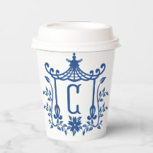 Chic Pagoda Monogram C Paper Cups