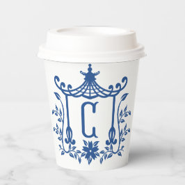 Chic Pagoda Monogram C Paper Cups Pappbecher