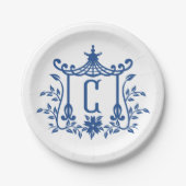 Chic Pagoda Monogram C Paper Plate Pappteller (Vorderseite)