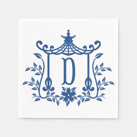 Chic Pagoda Monogram D Napkins Serviette (Vorderseite)