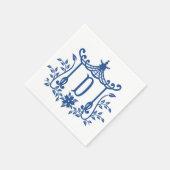 Chic Pagoda Monogram D Napkins Serviette (Ecke)