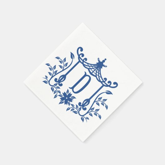 Chic Pagoda Monogram D Napkins Serviette (Ecke)