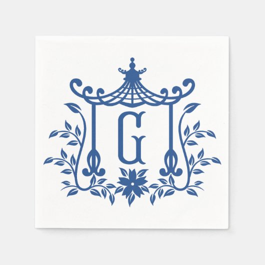 Chic Pagoda Monogram G Napkins Serviette (Vorderseite)