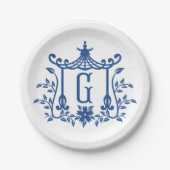 Chic Pagoda Monogram G Paper Plate Pappteller (Vorderseite)