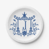 Chic Pagoda Monogram J Paper Plate Pappteller (Vorderseite)