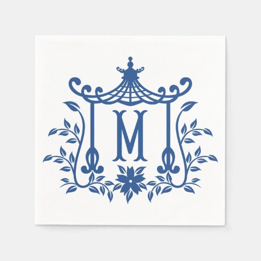 Chic Pagoda Monogram M Napkins Serviette (Vorderseite)
