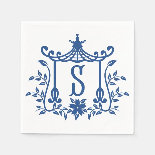 Chic Pagoda Monogram S Napkins Serviette (Vorderseite)