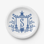 Chic Pagoda Monogram S Paper Plate Pappteller (Vorderseite)