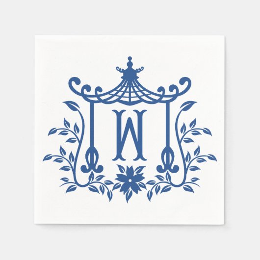 Chic Pagoda Monogram W Napkins Serviette (Vorderseite)
