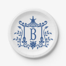 Chic Pagoda Monogramm B Papierplatte