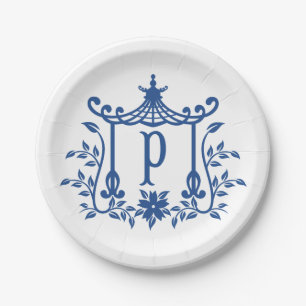 Chic Pagoda Monogramm P Papierplatte Pappteller
