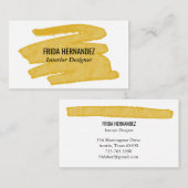 Chic Paint Stripes Eleganter Mustard Minimal Earth Visitenkarte (Vorne/Hinten)