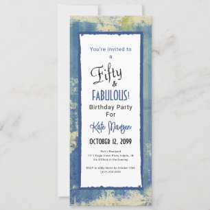 Chic Painted Denim 50 & FABULOUS Überraschung Gebu Einladung