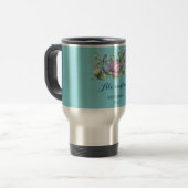 Chic Painted floral Mit Monogramm Reisebecher (Vorderseite Links)