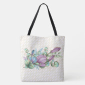 Chic Painted floral Mit Monogramm Tote Bag Tasche (Rückseite)