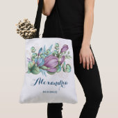 Chic Painted floral Mit Monogramm Tote Bag Tasche (Von Nahem)