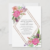 Chic Painted Peonies Bridal Dusche Einladung (Vorderseite)